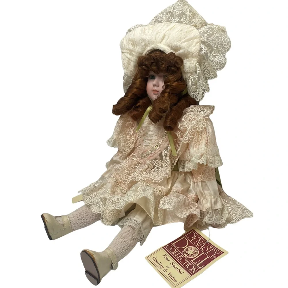 Vintage Doll Dynasty Doll Collection Leah Victorian Cottagecore Porcelain Bisque